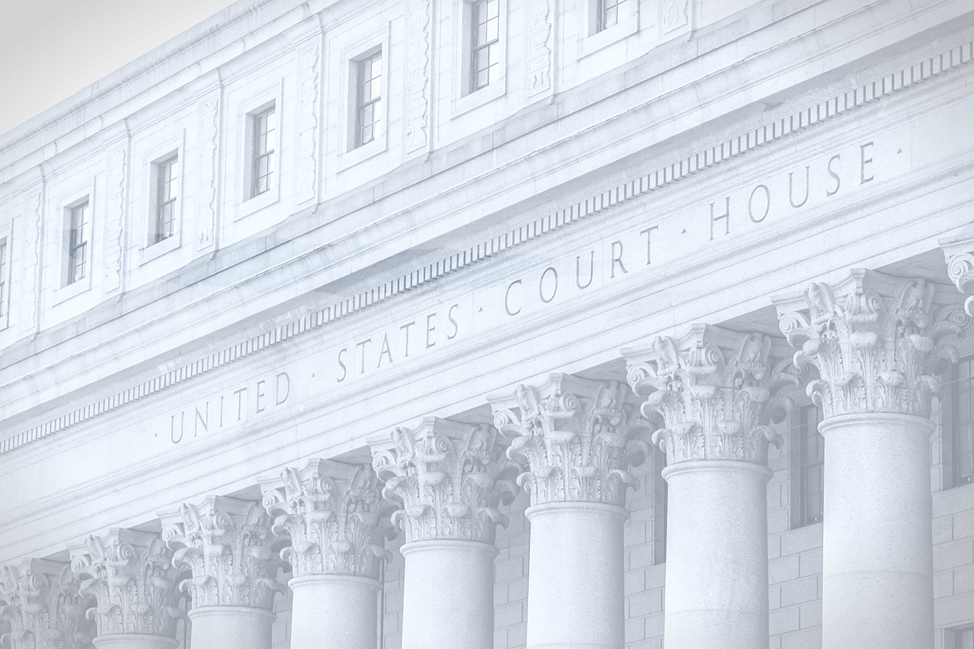 Courthouse facade with columns, lower Manhattan New York USA.