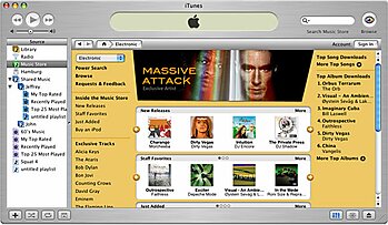 A Screenshot of the First Version of the iTunes Store