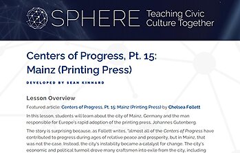 Centers of Progress - Printing Press graphic
