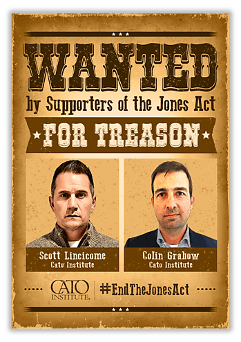 Wanted for Treason poster featuring Scott Lincicome and Colin Grabow