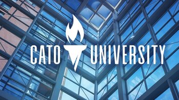 Cato University Logo in Building 16x9