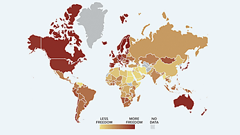 Human Freedom Index map