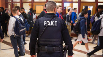 Police officer in school