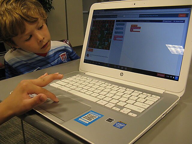 Child watching computer