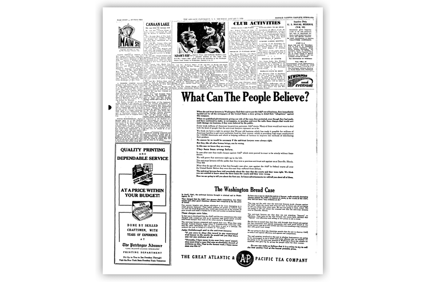 "What Can the People Believe?" Newspaper Ad