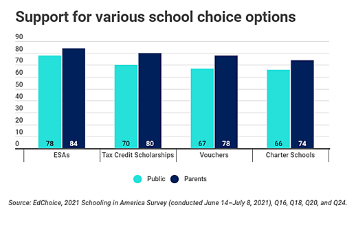 Support for forms of school choice