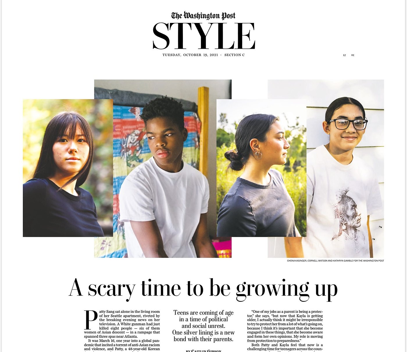 Washington Post article on teenagers