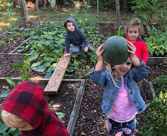 Kids learning at nature-based microschool.