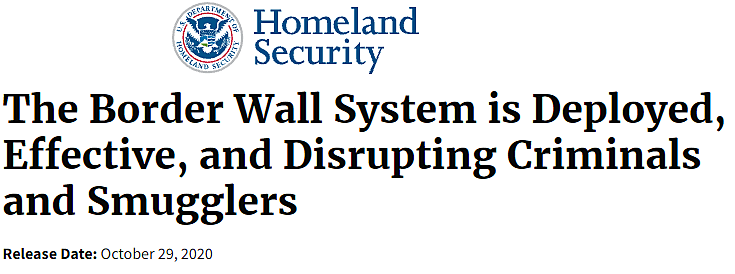 DHS Calls Border Wall Successful