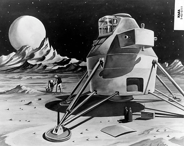 A 1963 illustration of a concept lunar module
