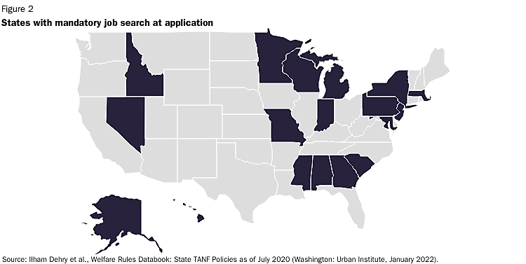 States with mandatory job search at application