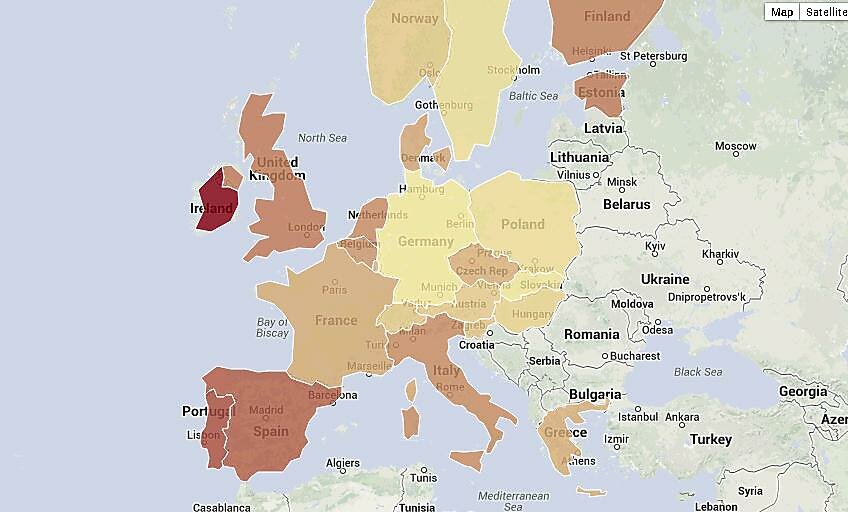 A mirrored map of Europe — to illustrate how much our comfortable