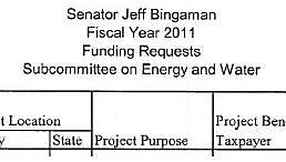 bingaman earmark disclosure