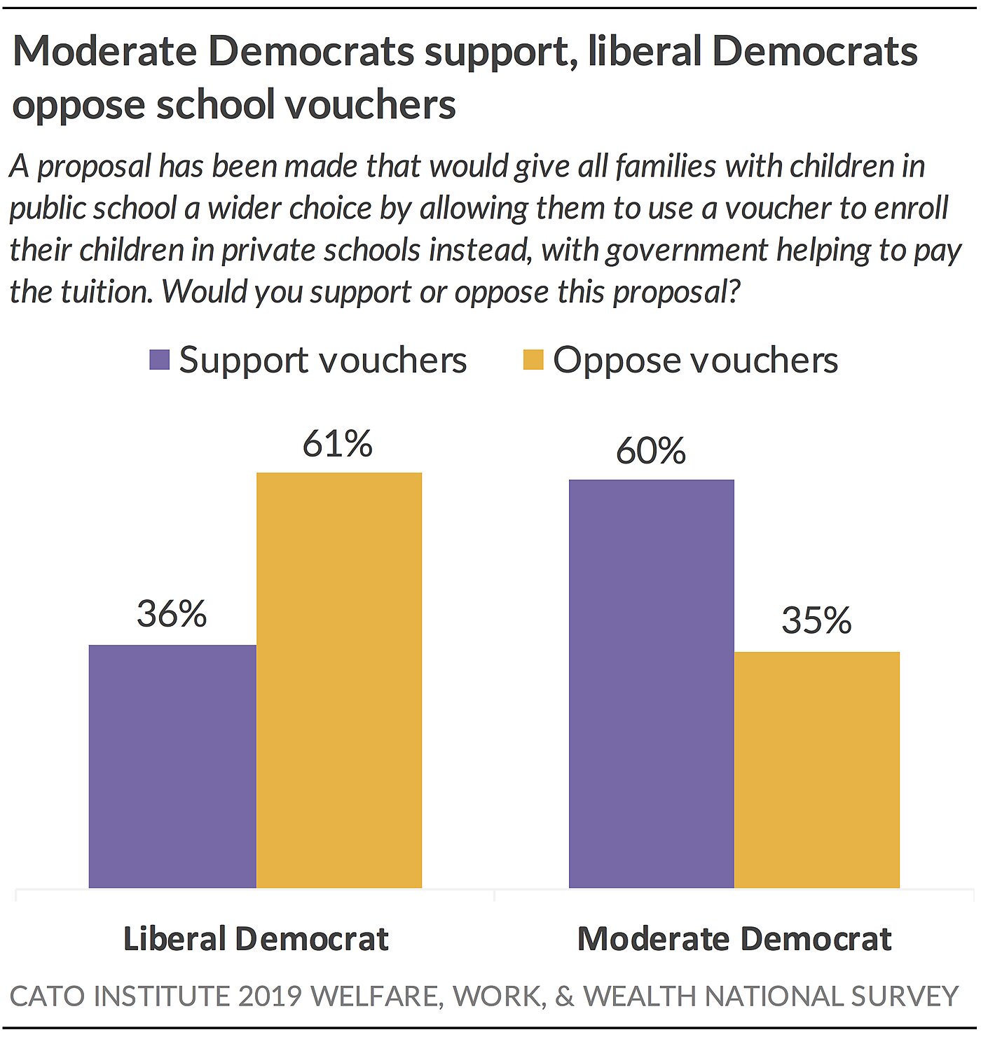 Moderate Democrats support, liberal Democrats oppose school vouchers