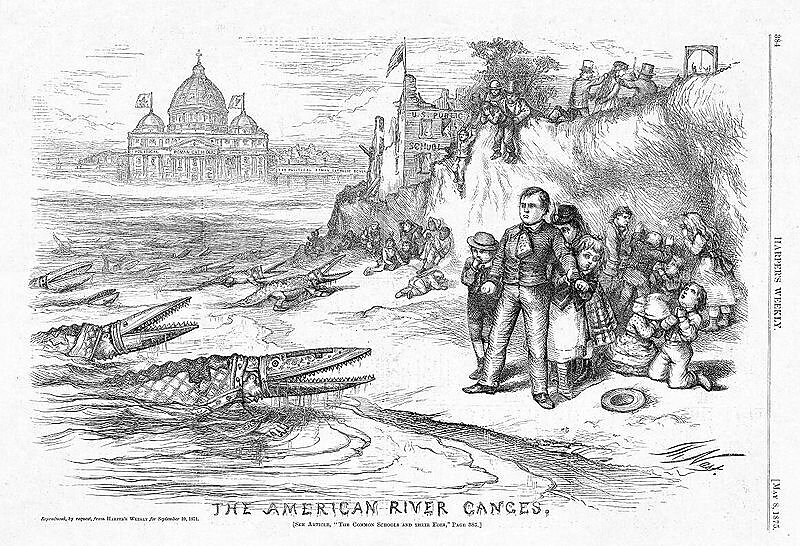 Thomas Nast's anti-Catholic "American River Ganges" cartoon, 1875